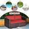 Costway 4PCS Patio Rattan Corner Sofa Sectional Furniture SetBlue\Beige\Navy Cushion
